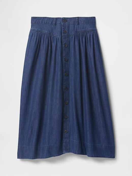 Gap Denim Western Yoke Midi Skirt