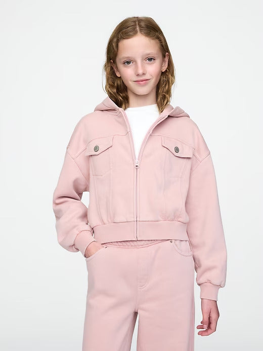Gap Kids VintageSoft Cropped Zip Hoodie