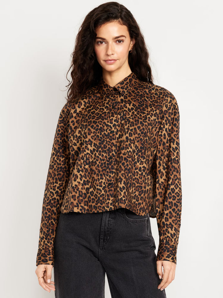 Old Navy Button-Down Crop Shirt