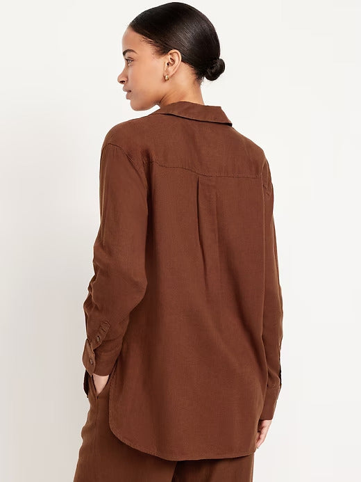 Old Navy Linen-Blend Loose Button-Down Shirt
