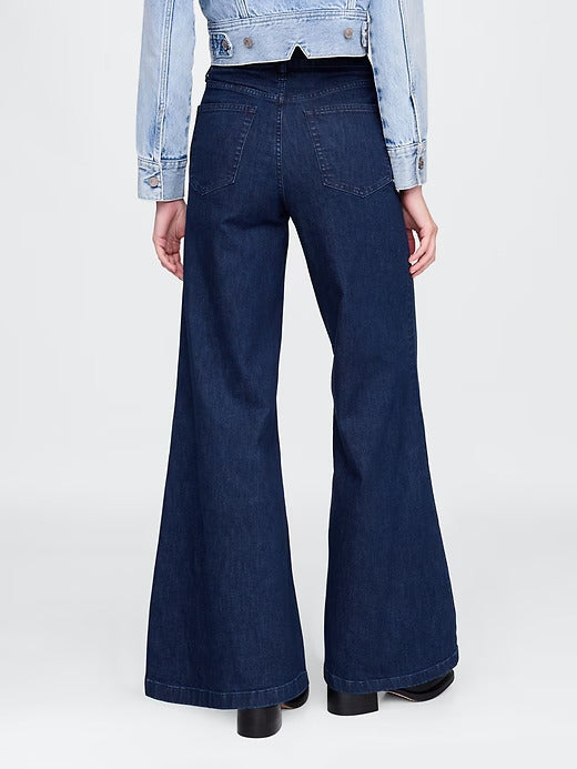 Gap High Rise Knit Relaxed Flare Jeans