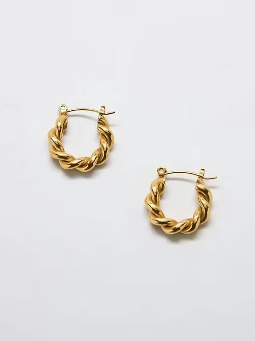 Gap Gold Oval Twist Hoop Earrings