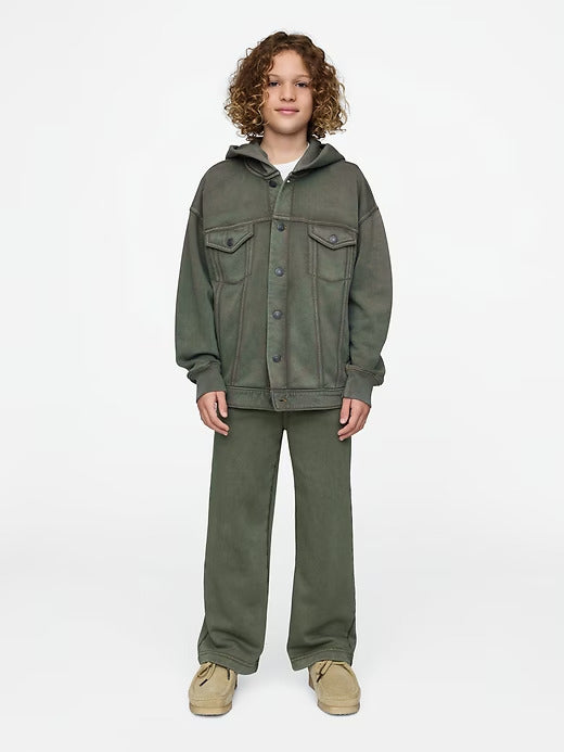 Gap Kids Hooded Icon Sweatshirt Denim Jacket