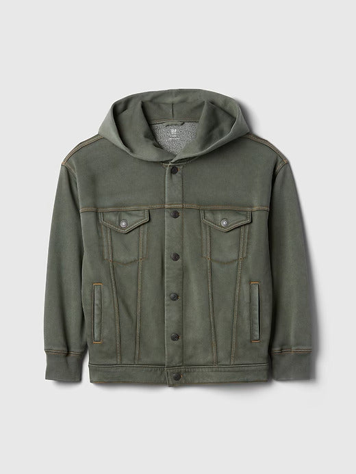 Gap Kids Hooded Icon Sweatshirt Denim Jacket