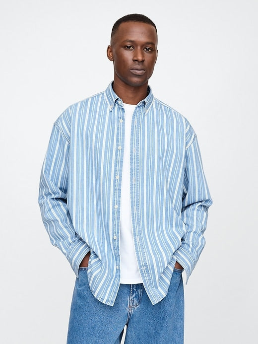 Gap Embroidered Denim Big Shirt
