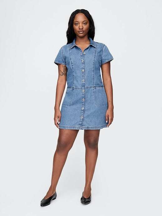 Gap UltraSoft Denim Mini Shift Dress