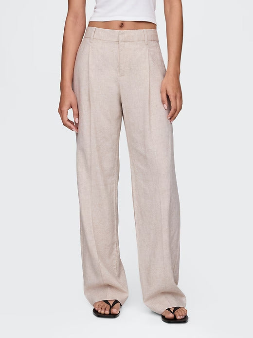 Gap 365 Low Rise Linen-Blend Trousers