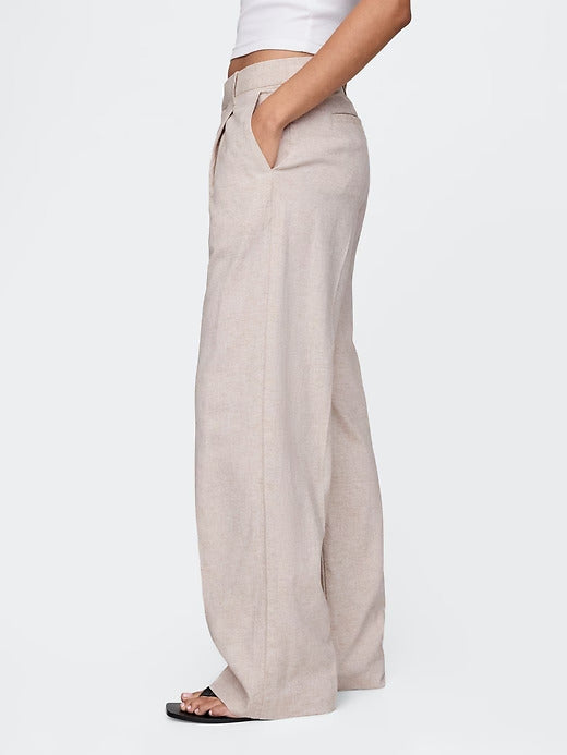 Gap 365 Low Rise Linen-Blend Trousers