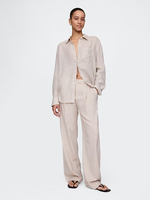 Gap 365 Low Rise Linen-Blend Trousers