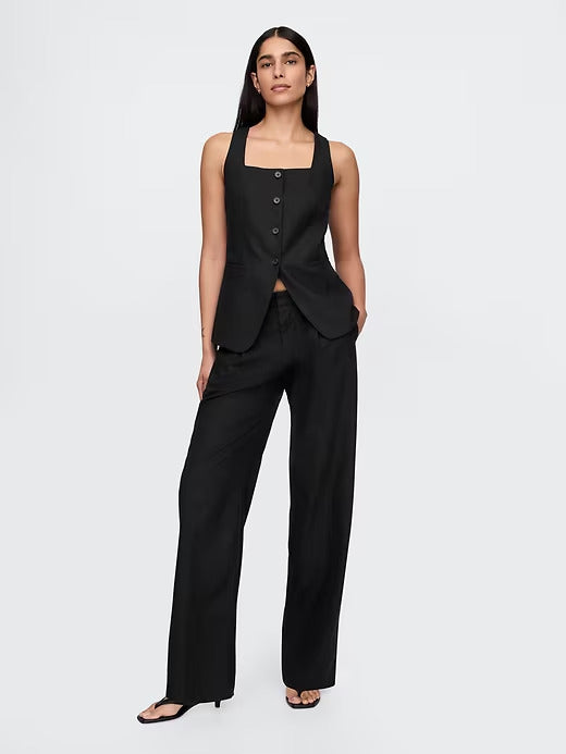 Gap 365 Low Rise Linen-Blend Trousers