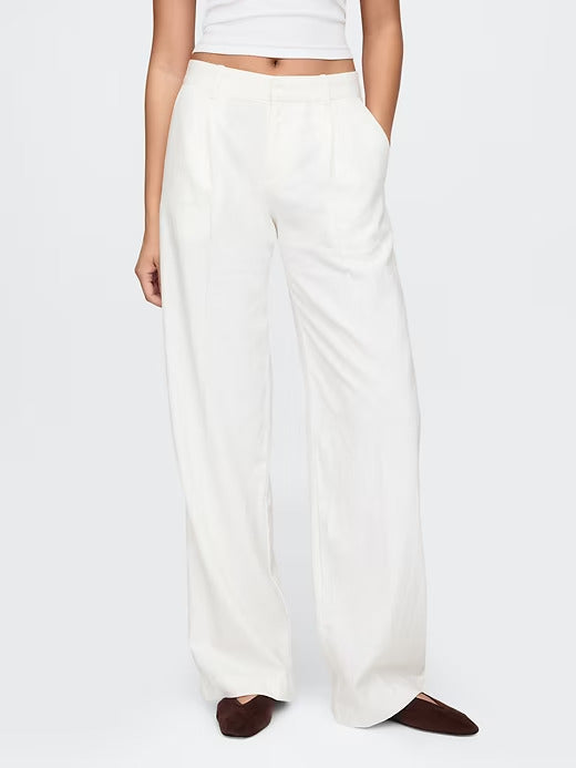Gap 365 Low Rise Linen-Blend Trousers