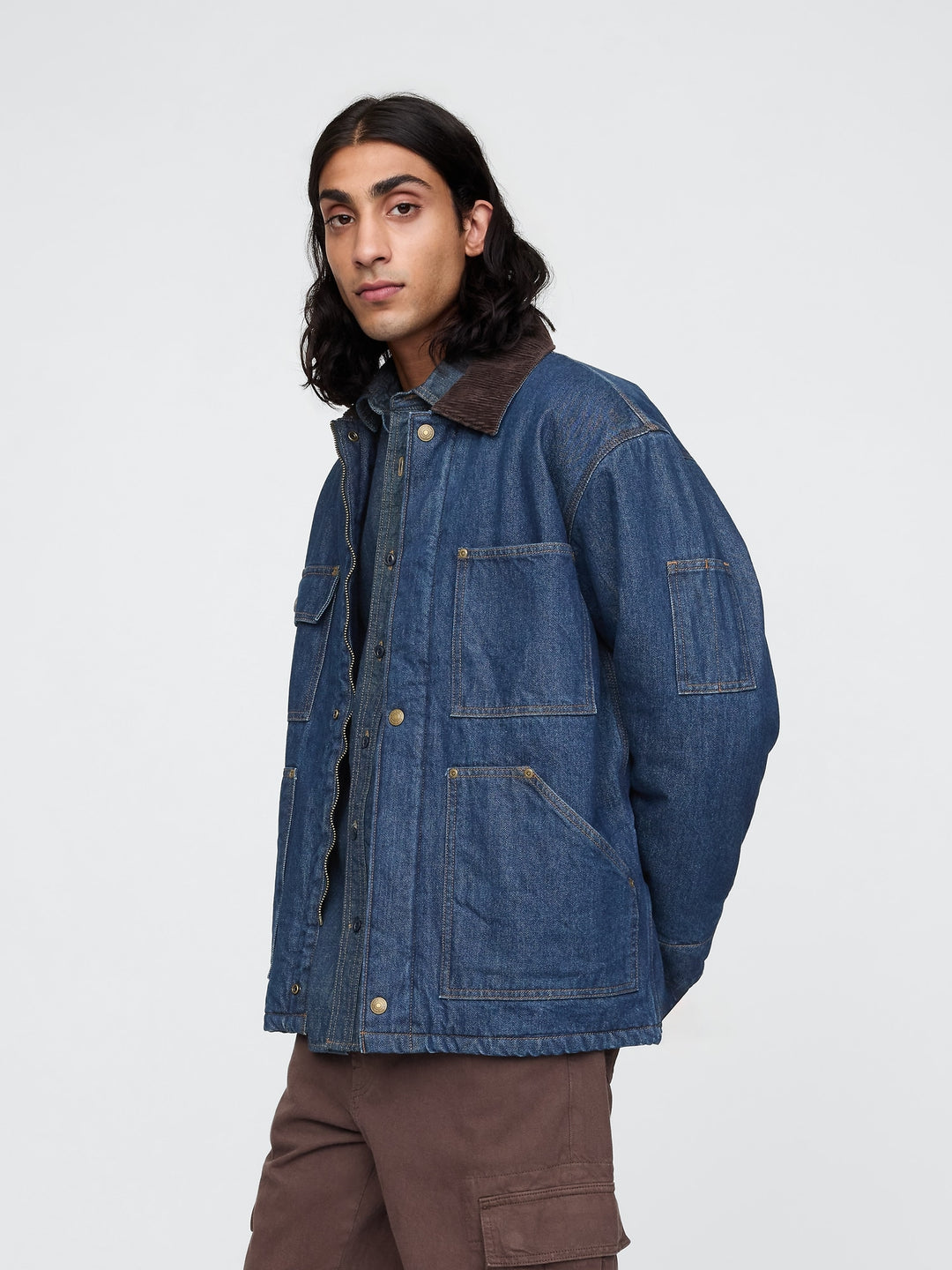 GAP Oversized Heavyweight Denim Lined Chore Jacket