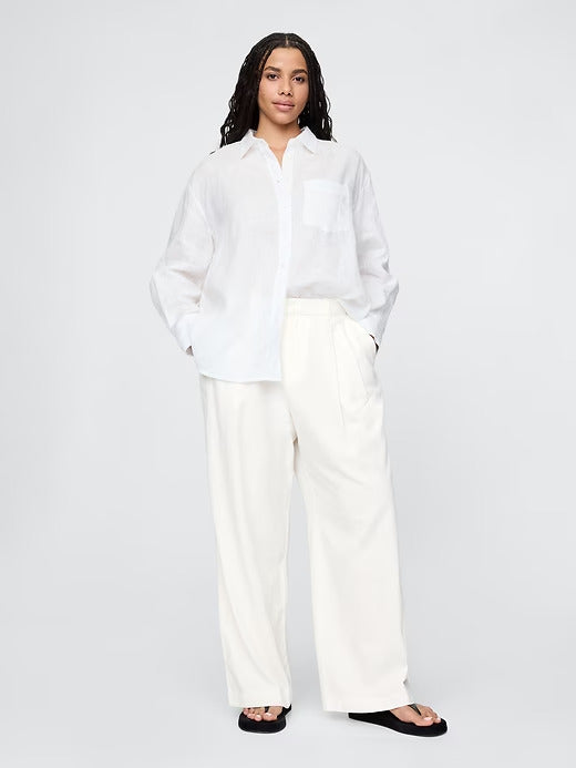 Gap 365 High Rise Linen-Blend Trousers