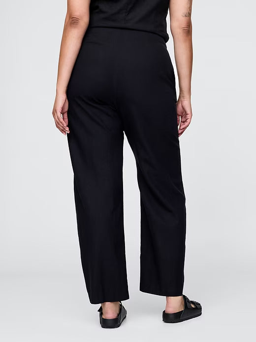 Gap Linen-Blend Relaxed Straight Ankle Pants