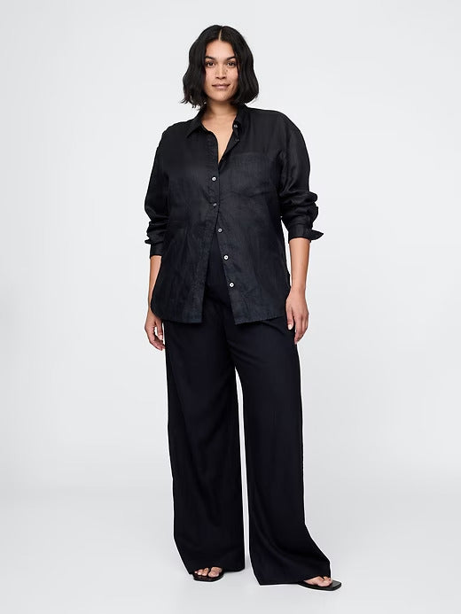 Gap 365 High Rise Linen-Blend Trousers