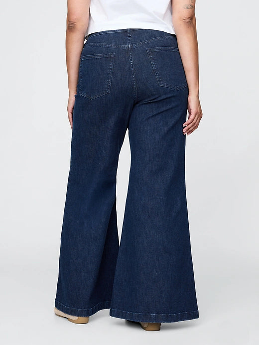 Gap High Rise Knit Relaxed Flare Jeans
