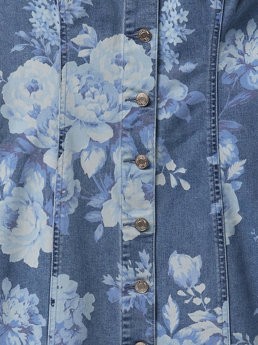 Gap Denim Floral Mini Dress