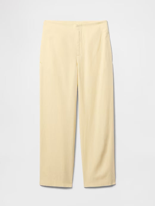 Gap Linen-Blend Relaxed Straight Ankle Pants