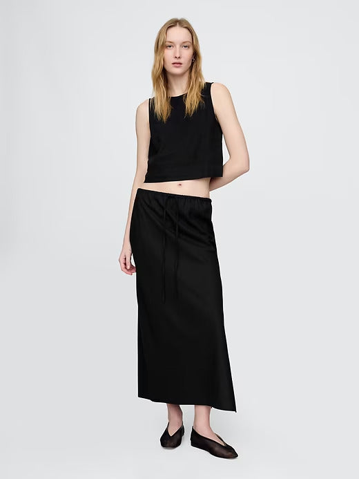 Gap Linen-Blend Midi Skirt