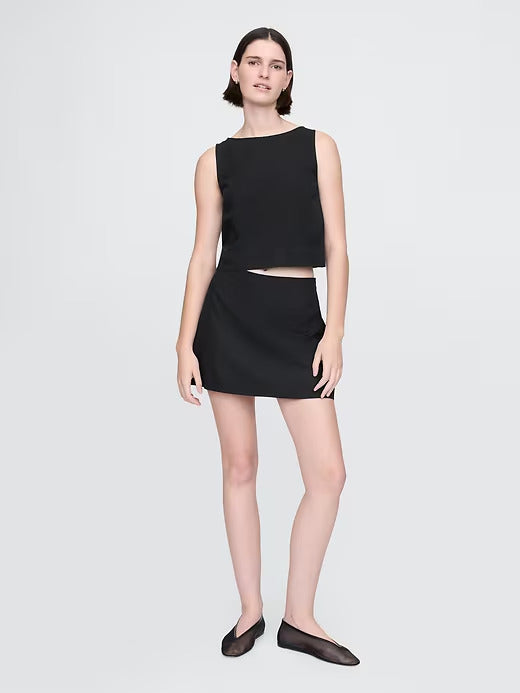Gap Linen-Blend Mini Skort