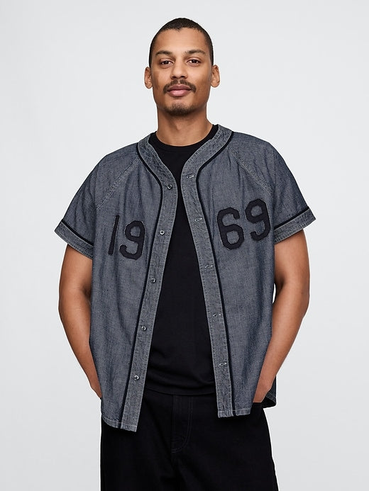 Gap Denim 1969 Logo Baseball Jersey