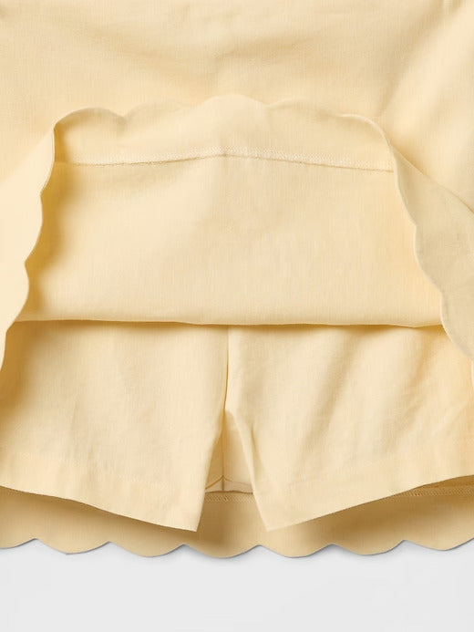 Gap Linen-Blend Scalloped Mini Skort