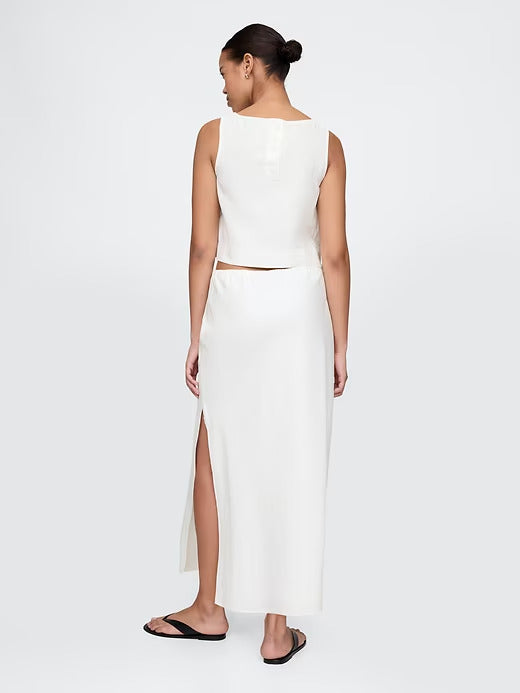 Gap Linen-Blend Midi Skirt
