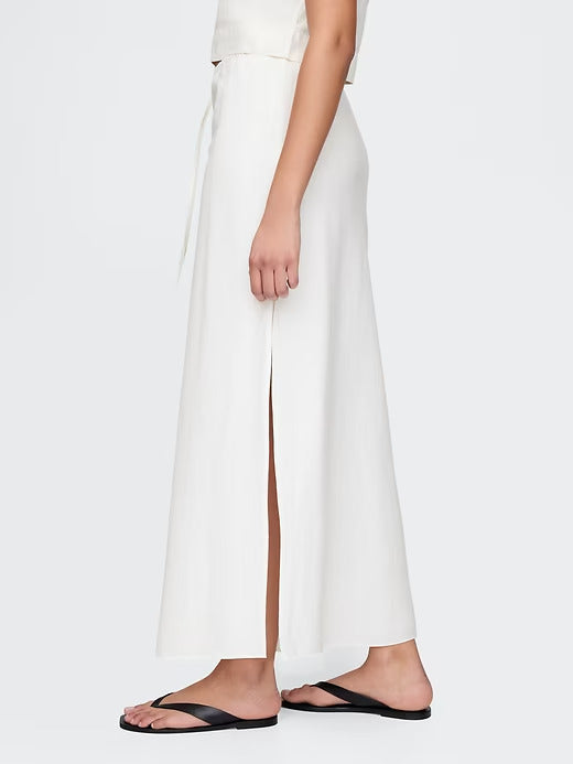 Gap Linen-Blend Midi Skirt
