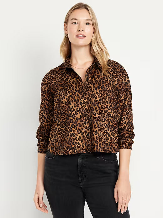 Old Navy Button-Down Crop Shirt