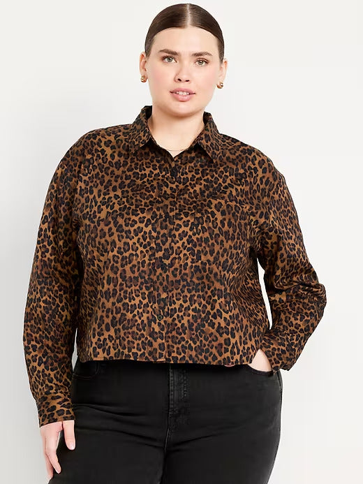 Old Navy Button-Down Crop Shirt