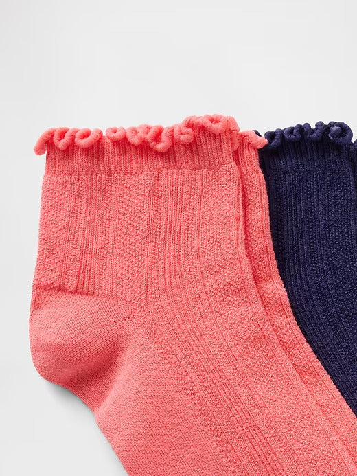Gap Ruffle-Trim Ankle Socks (2-Pack)
