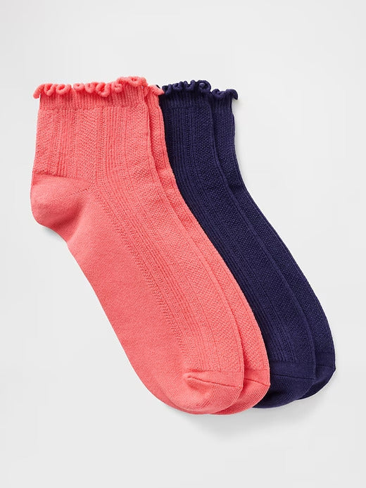 Gap Ruffle-Trim Ankle Socks (2-Pack)