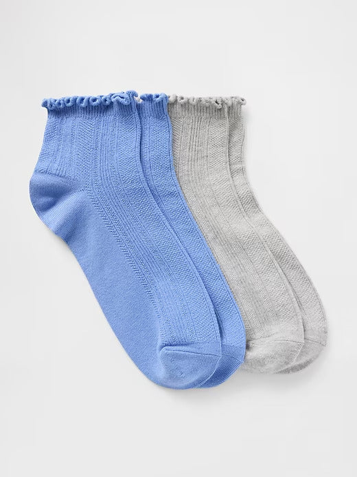 Gap Ruffle-Trim Ankle Socks (2-Pack)