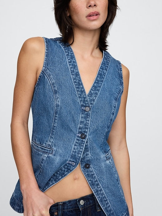 Gap Longline Denim Vest