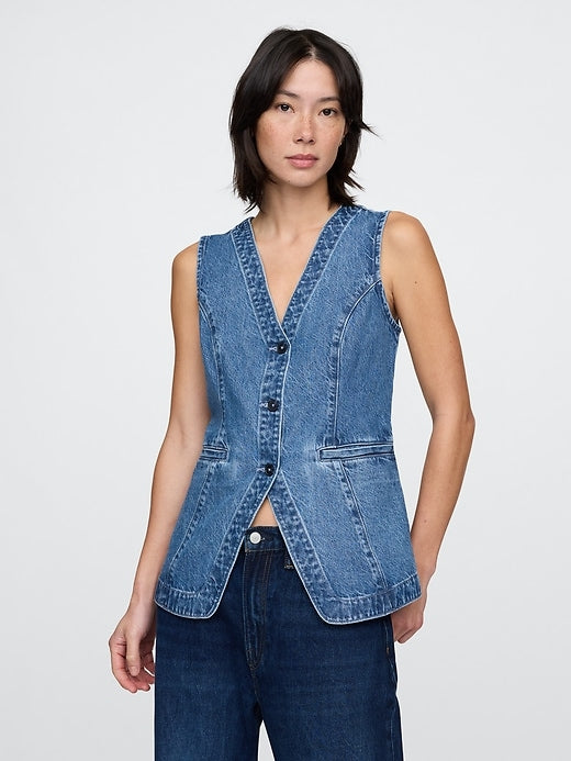 Gap Longline Denim Vest
