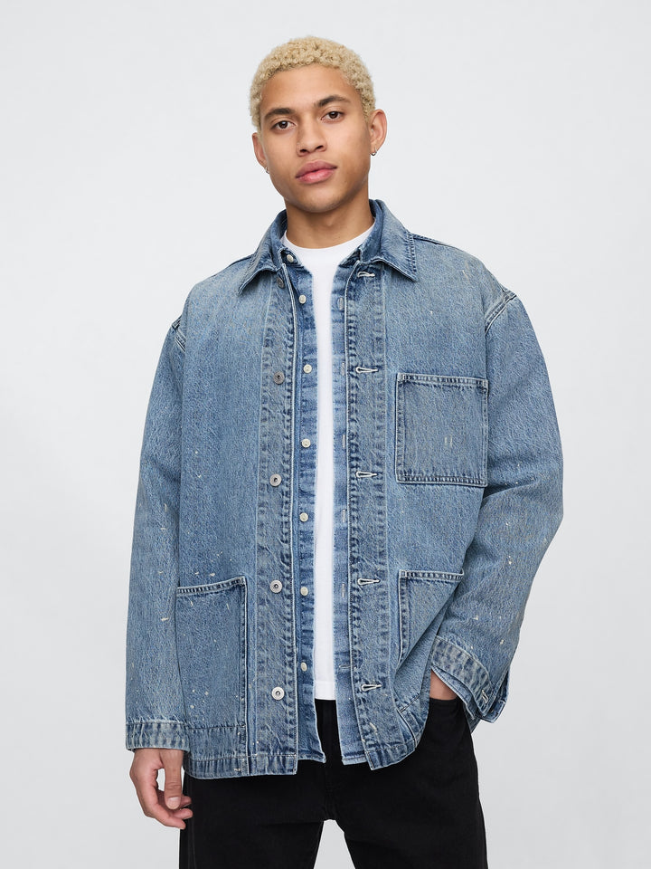 GAP Painted Denim Chore Jacket