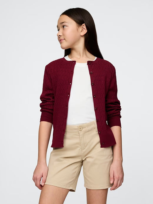 Gap Kids Organic Cotton Uniform Cardigan