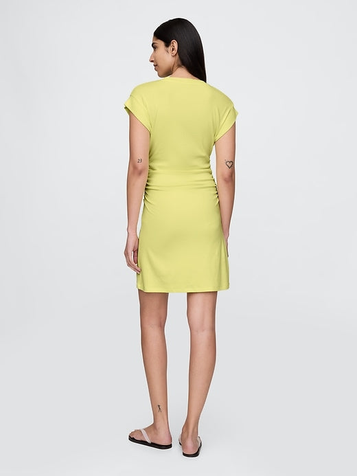 Gap Modern Rib Ruched Mini Dress