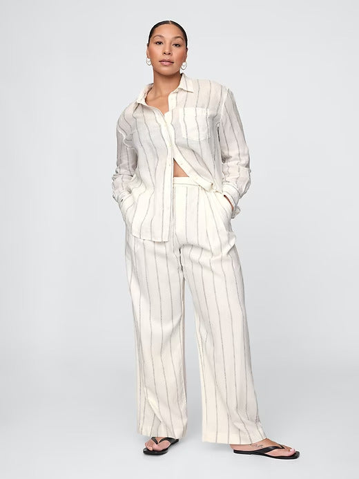 Gap 365 High Rise Linen-Blend Trousers
