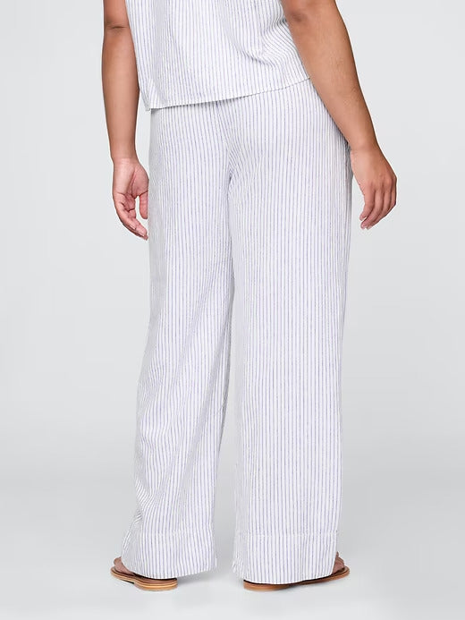 Gap Linen-Blend Easy Wide-Hem Pants