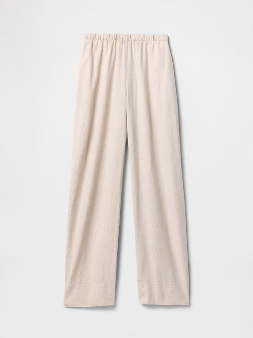 Gap Linen-Blend Easy Wide-Hem Pants