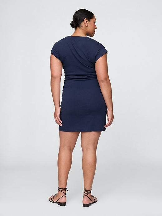 Gap Modern Rib Ruched Mini Dress