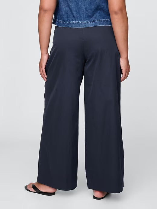 Gap High Rise Twill Pleated Wide-Leg Khakis