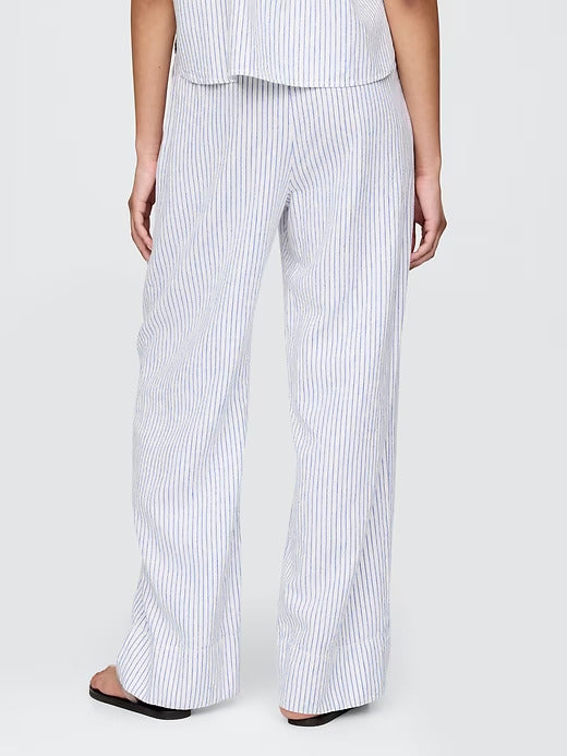 Gap Linen-Blend Easy Wide-Hem Pants
