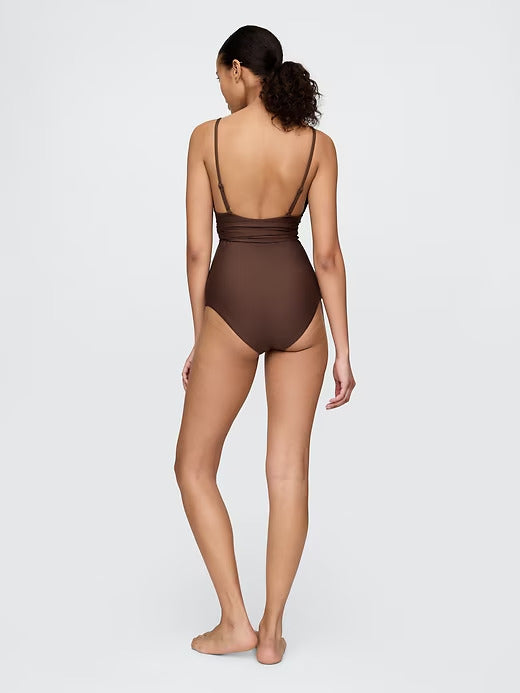 Gap Tie-Knot Cutout Wrap One-Piece Swimsuit