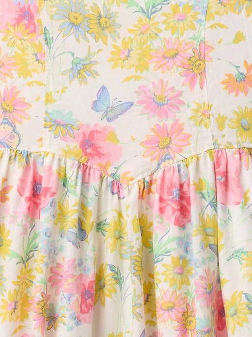 Gap Kids Linen-Cotton Floral Dress