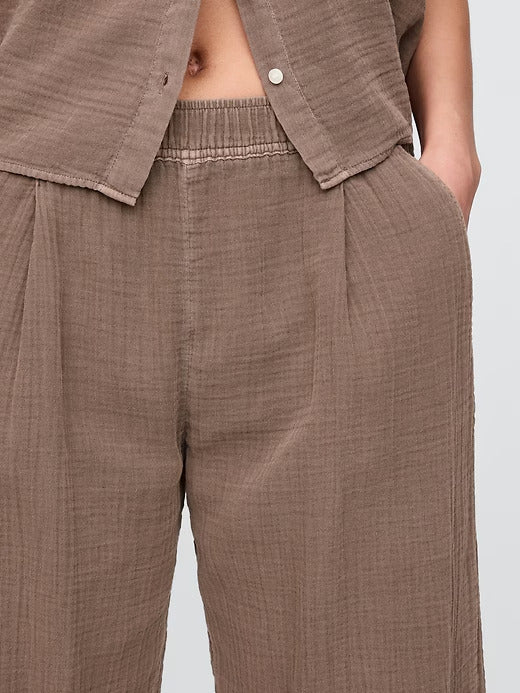 Gap Crinkle Gauze Easy Barrel Pants