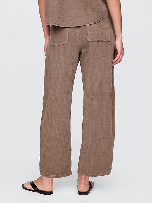 Gap Crinkle Gauze Easy Barrel Pants