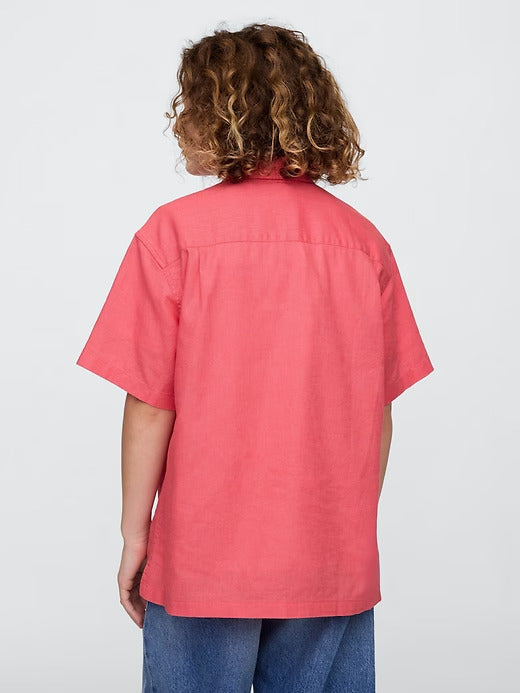 Gap Kids Linen-Cotton Relaxed Shirt