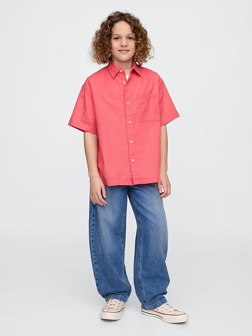Gap Kids Linen-Cotton Relaxed Shirt